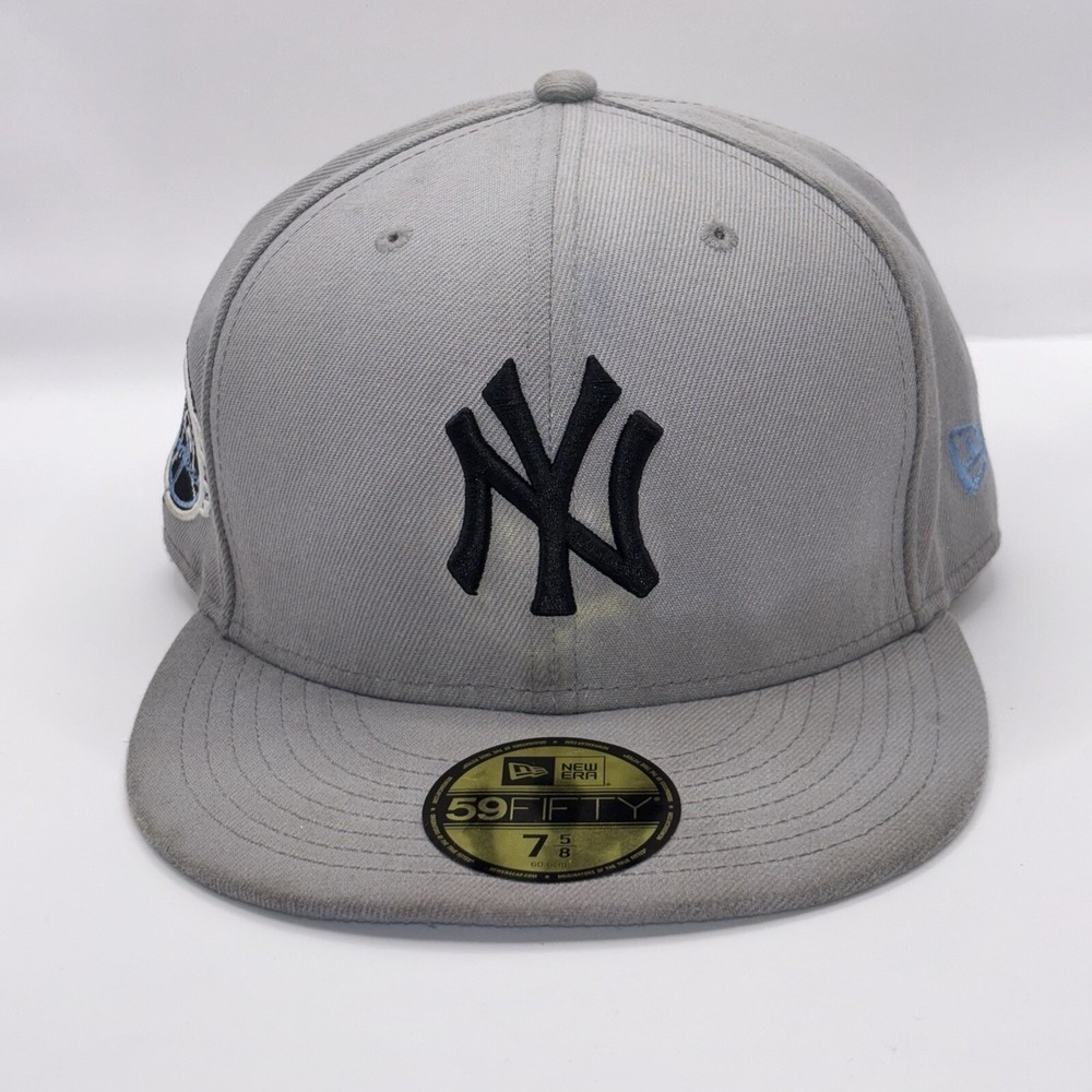 New York Yankees 100th Anniversary Baseball Cap New Era 59FIFTY Size 7 5/8 Grey